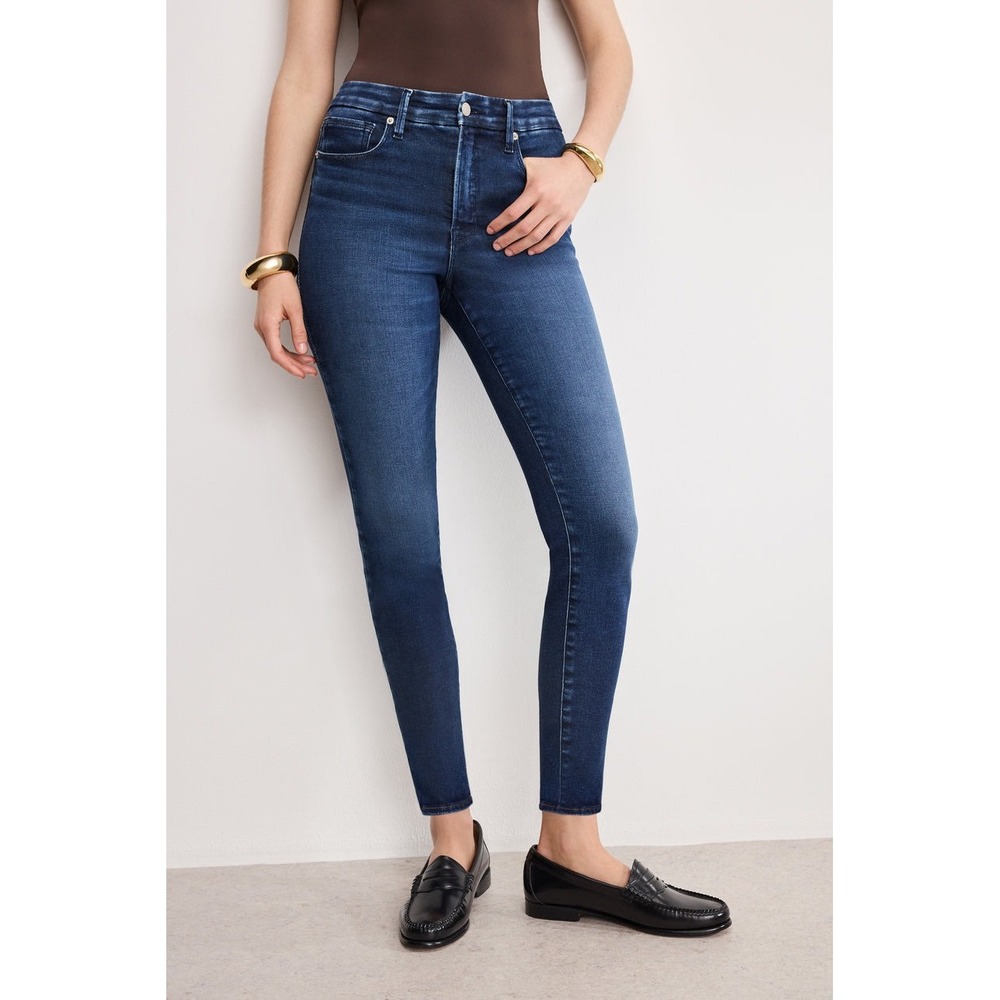 GOOD AMERICAN Good Legs High Rise Skinny Jeans Dark Wash‎ Inseam 29 Size 8